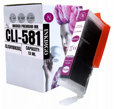 Produktbild von Inkdigo Tinte CLI581BK für Canon Pixma TR7520, TR7550, TR8520, TR8550 – Schwarz, 18 ml,, KI-generiertes Bild