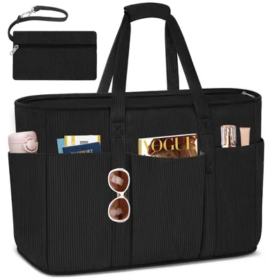 Produktbild von Omgoods – Große Strandtasche für die Familie mit Reißverschluss, ideal für Strand und Reisen