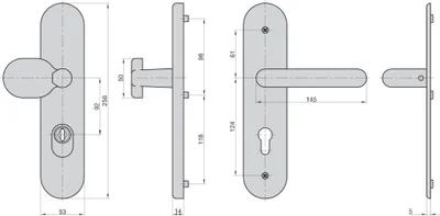 Produktbild von BASI - Schutzbeschlag - SB 7500 ES1 - ZA - Edelstahl - Wechsel-Garnitur - 92/10 mm - 7509-0408