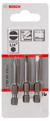 Produktbild von Schrauberbit Extra-Hart S 0,5 x 4,0, 49 mm, 3er-Pack