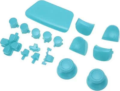 Produktbild von Ersatzknöpfe für PS5-Controller – 16 Stück: Thumbsticks, Trigger, Pfeiltasten und Joysticks (Hellblau)