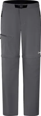 Graue Berghaus M Trail-Explorer Zip Off Hose mit Reißverschluss am Oberschenkel und integriertem Gürtel