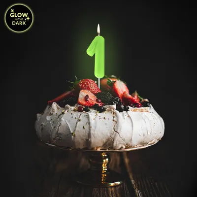 Produktbild von BIRTHDAY FUN Nachleuchtende Geburtstags-Zahlenkerze für Geburtstagskuchen