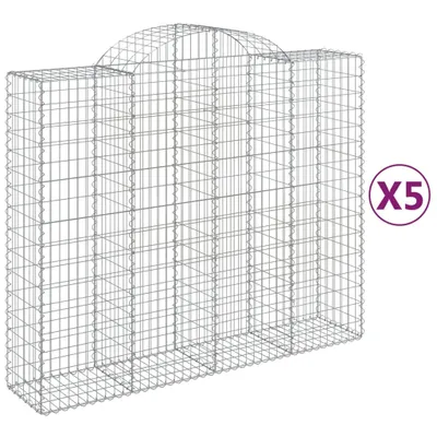 Produktbild von Gabionen mit Hochbogen 5 Stk. 200x50x160/180cm Verzinktes Eisen