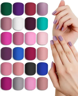 Image de LADYING 24 Pack Matt Eckig Press on Ongles Haute qualité Kit Faux ongles