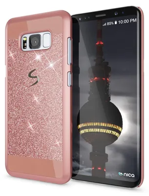 Immagine prodotto di Samsung Galaxy S8 Plus cover per cellulare di NALIA, custodia protettiva glitterata Rose Gold