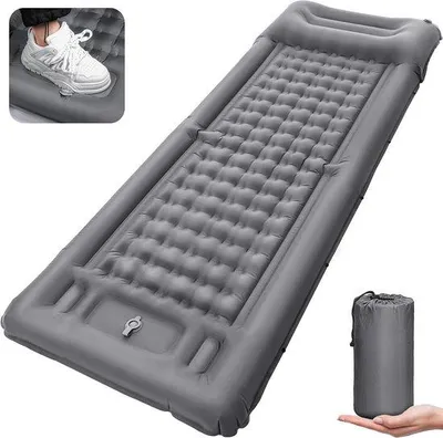 Produktbild von Selbstaufblasende Schlafmatte, 12 cm, verdickte Luftmatratze, Campingausstattung mit Fußpumpe, wasserdicht, ultraleicht, Isomatte, Campingmatratze, aufblasbare Matratze mit
