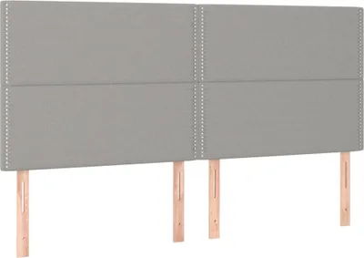 Produktbild von vidaXL Kopfteil Hellgrau 180 x 5 x 118/128 cm Stoff