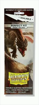 Produktbild von Dragon Shield Standard Perfect Fit Sealable Sleeves - Smoke/Clear (100 Sleeves)