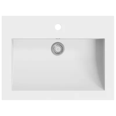 Image de vidaXL Cuvette en granit 600×450×120 mm blanc