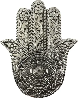 Produktbild von Räucherstäbchenhalter - Schale - Ornamentik - silber - Hamsa