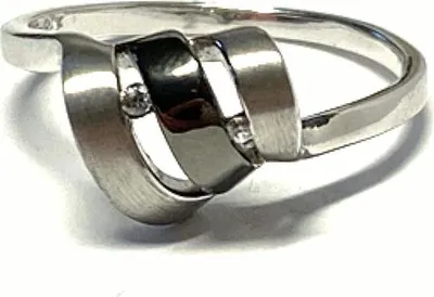 Produktbild von Silberring 925/- Sterling Silber rhod + ruthniertem Steg und Zirkonia #58
