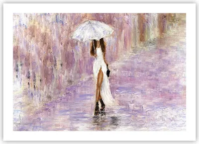 Produktbild von Poster - Poster ohne Rahmen - Frau Regenschirm - 70x50 cm - Wand Bild - Wanddeko - Wandbilder - Kunstposter - Wandposter - Bilder - Kunstdruck - Wanddekoration - Wandbild - P2XAA70x50-3822