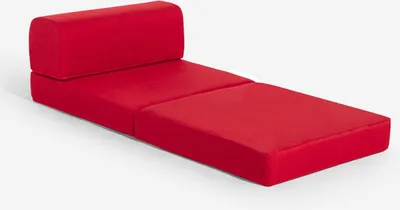 Image de Fauteuil-lit pliable gain de place 2en1 en tissu Betty - Rouge
