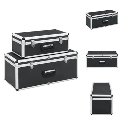 Obrázek produktu pro vidaXL Úložný kufr 2 ks černý hliník - Boxy na nářadí