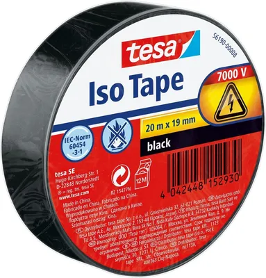 Produktbild von Isolierband 20mx19mm schwarz Packung mit 8 Stück