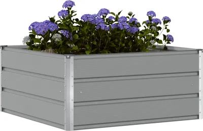 Produktbild von Hochwertigen Möbel Beete - Hellgrau Pflanzkübel Hellgrau 100x100x45cm Stahl NEU3229842