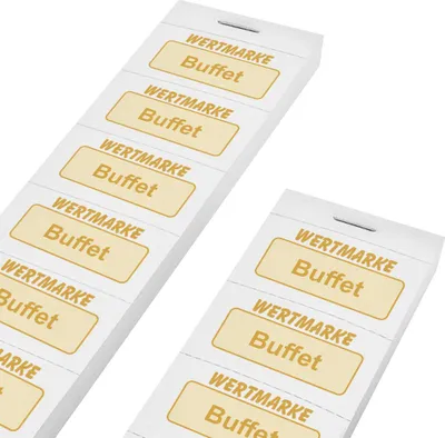 Produktbild von CombiCraft Wertmarken Block 'Buffet' auf 10er Streifen, weißes Papier - 1000 Abrisse