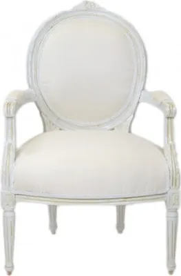 Produktbild von Casa Padrino Luxus Barock Medaillon Salon Stuhl Antik Weiß - Möbel Antik Stil