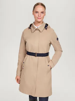Produktbild von Tommy Hilfiger Eqestrian Damen Regenmantel Mantel Edinburgh beige seasonal Trenchcoat wasserdicht, Größe:S