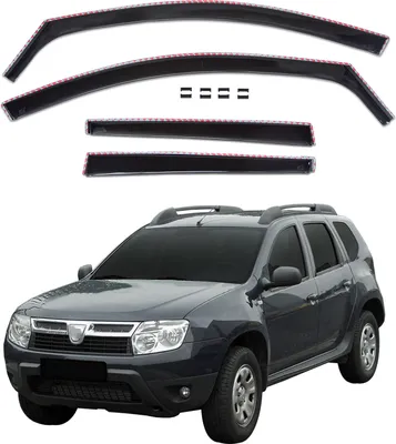 Produktbild von J&J AUTOMOTIVE | GP Windabweiser Für Dacia Duster 1 2010-2017 4tlg, GP Regenabweiser, Schwarz, Getönt, Aerodynamisch, Einfache Montage, Befeistigung mit Clips