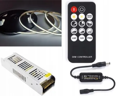 Image de Omako Kit Bande LED COB 8m Blanc Froid Contrôle RF