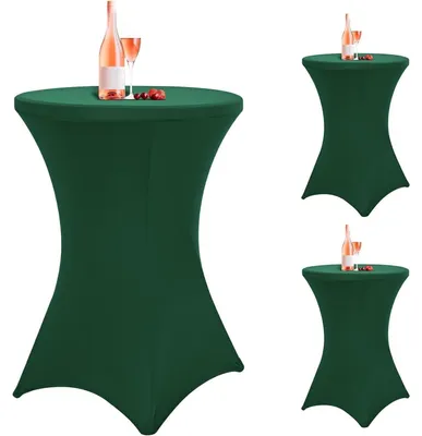 Immagine prodotto di Tovaglia elasticizzata in Spandex per tavoli da cocktail, verde "Jäger", 81,3 x 109,2 cm, confezione da 3 pezzi