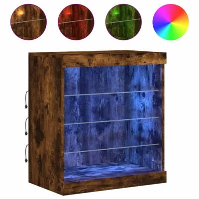 Immagine prodotto di Credenza con Luci LED Rovere Fumo 60,5x37x67 cm