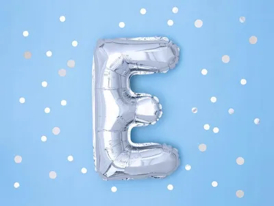 Image de Ballon argenté 35cm lettre E
