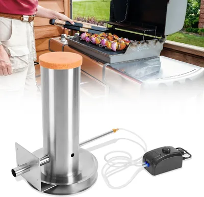 Produktbild von Izrielar Elektrischer Pump Rauchrohr Edelstahl Kaltrauchgenerator 1,7 Liter Volumen Räuchergerät Kaltraucherzeuger BBQ Rauch-Erzeuger Grill