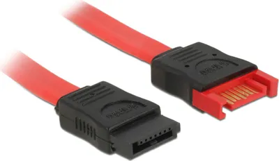 Produktbild von DeLOCK 1 m SATA Datentransferkabel - Zweiter Anschluss: 1 x 7-pin SATA - Female - 6 Gbit/s - Verlängerungskabel - 26 AWG - Rot