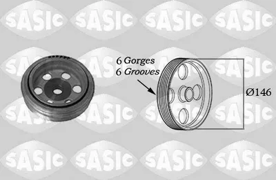Produktbild von SASIC 2150016 Riemenscheibe Kurbelwelle für FIAT DUCATO Pritsche/Fahrgestell (230) 146mm