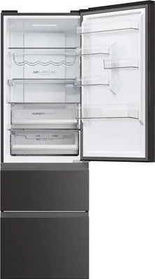 Image de Réfrigérateur Combiné HAIER 3D 60 Series 5 HTW5618ENPT, 360 L, 185 x 59,5 x 66,7 cm, No Frost, , Noir