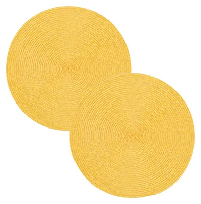 Produktbild von Tischset 2er Set Honig rund 35 cm Ø Platzset abwaschbar Platzdeckchen