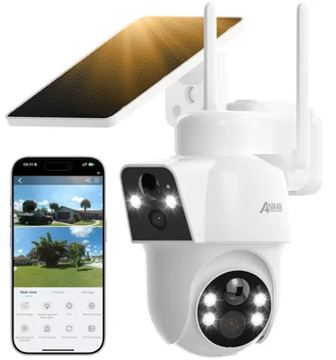 Productafbeelding van Bewakingscamera Buiten - 2MP Dubbele Camera - 180° en 360° Zwenkfunctie - Draadloos Wifi - Kleurennachtzicht
