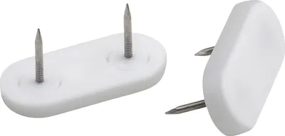 Produktbild von Nylon Glijbanen mit Spikes - Weiß - 4 Stück - Anti-Dreh - Harten Böden - 47 x 14 mm