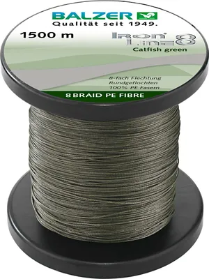 Produktbild von Balzer Iron Line 8 Catfish - 1500m geflochtene Angelschnur, Farbe:Grün, Durchmesser/Tragkraft:0.50mm / 51.3kg