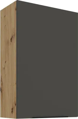 Obrázok produktu pre Vysoká horná skrinka LUNARA - šírka 60 cm, grafit / dub artisan