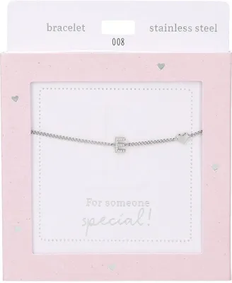 Produktbild von Depesche Armband Heart of Gold silberfarben mit Buchstabe E und Kristall