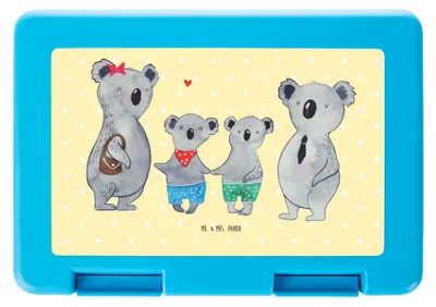 Produktbild von Mr. & Mrs. Panda Snackbox Koala Familie zwei - Gelb Pastell - Geschenk, Frischhaltedose, Bento Box, Koalabär, Brot Aufbewahrungsbox, Muttertag, Lunchbox, Bentobox