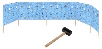 Produktbild von Garronda Strand Windschutz Sichtschutz 6m lang plus Gummihammer GAEX001 (Marine-64, 6 m)