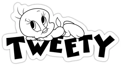 Produktbild von Spreadshirt Looney Tunes Tweety Ausmalmotiv Sticker Aufkleber, 10 x 10 cm, Mattweiß