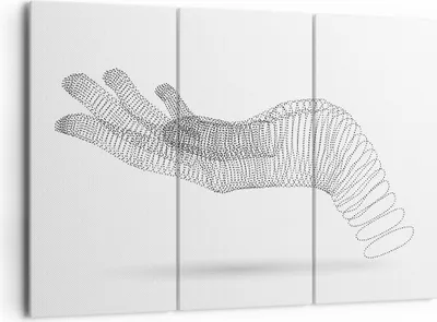 Produktbild von Bild auf Leinwand - Leinwandbild - 3 Teile - Hand Grafik weiß - 165x110cm - Wand Bild - Wanddeko - Wandbilder - Leinwanddruck - Bilder - Wanddekoration - Leinwand bilder - Wandbild - CE165x110-4427
