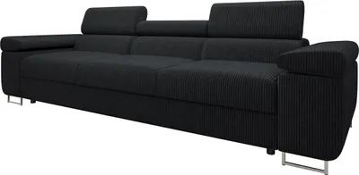 Produktbild von MIRJAN24 Sofa Torezio 3 Cord, Couch mit Einstellbare Kopfstützen,  3-Sitzer, Wohnzimmer, 263x102x70-90 cm (Farbe: Poso 135)