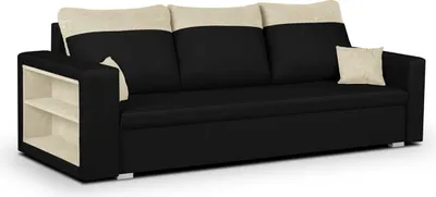 Produktbild von 3-Sitzer-Sofa mit Schlaffunktion PABLO1 - Schwarz/Creme