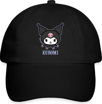 Produktbild von Spreadshirt Kuromi Portrait Baseballkappe, One size, Schwarz/Schwarz