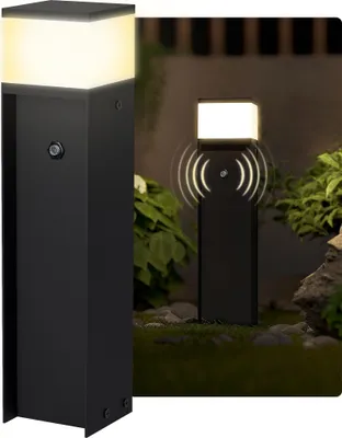 Produktbild von SSC-LUXon ZAVO Lichtsäule schwarz IP44 mit Dämmerungssensor inkl. LED G9 Lampe 3W warmweiß - wetterfeste Garten Wegeleuchte
