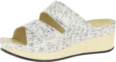 Produktbild von Vital 1603 Lara komfortable und hochwertige Pantoletten Damen mit Massagefussbett aus Leder und rutschfester TPU Sohle | Pantoffel | Hausschuhe Creme EU 42