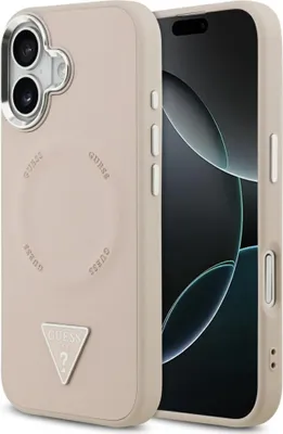 Produktbild von GUESS case passend für IPHONE 17 kompatibel mit MagSafe GUHMP17SPSDTSCMP (PU W/ Triangle Logo) pink
