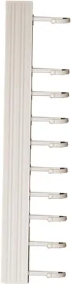 Produktbild von Wandhalterung mit 10 Küchenhaken aus Aluminium, weiß, 50 cm – Utensilienhalter zur Küchenorganisation